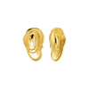 Gold Solid Fluid Metal Unique Shape Stud Earring - Adina Eden's Jewels