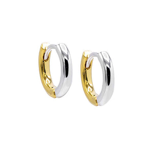 Two-Tone / Pair Solid Two Tone Chunky Huggie Earring - Adina Eden's Jewels