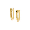 14K Gold Solid V Shape Huggie Earring 14K - Adina Eden's Jewels