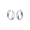 Silver Solid Open Rounded Statement Earring - Adina Eden's Jewels