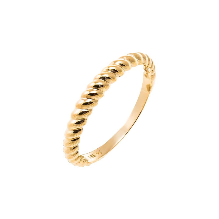 14K Gold / 7 Solid Wide Twisted Band Ring 14K - Adina Eden's Jewels