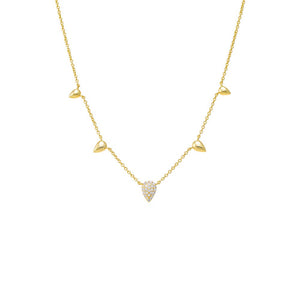 Gold Solid/Pave Spike Necklace - Adina Eden's Jewels