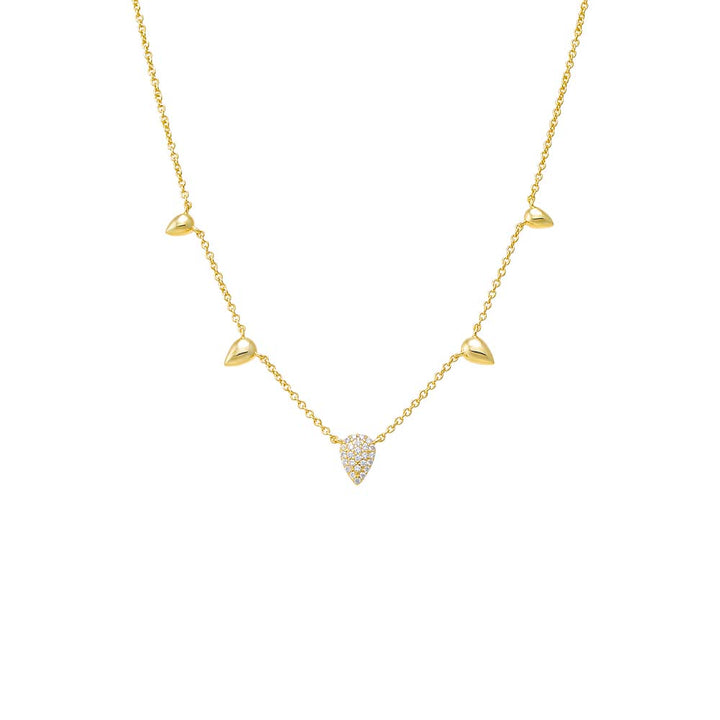 Gold Solid/Pave Spike Necklace - Adina Eden's Jewels