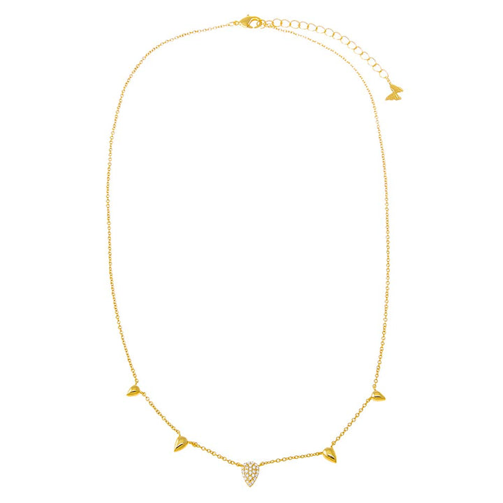  Solid/Pave Spike Necklace - Adina Eden's Jewels