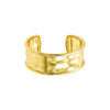 Gold Super Wide Indented Bangle Bracelet - Adina Eden's Jewels