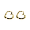 Gold Solid Sideway Open Heart Huggie Earring - Adina Eden's Jewels