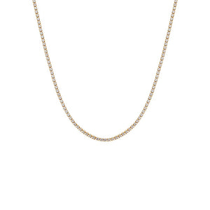 Gold / 18" Classic Thin Tennis Necklace - Adina Eden's Jewels