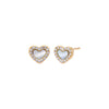 Mother of Pearl Pave Tiny Colored Gemstone Stud Earring - Adina Eden's Jewels