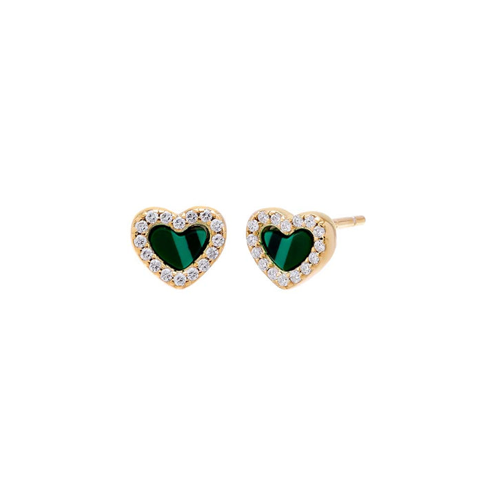 Malachite Pave Tiny Colored Gemstone Stud Earring - Adina Eden's Jewels