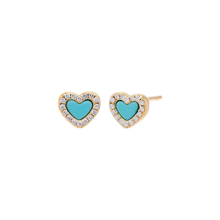 Turquoise Pave Tiny Colored Gemstone Stud Earring - Adina Eden's Jewels