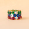 Colored Cushion Cut W/ Single Stone Eternity Band - Adina Eden's Jewels