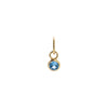 Aqua Tiny Birthstone Dangling Bezel Charm 14K - Adina Eden's Jewels