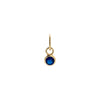 Sapphire Blue Tiny Birthstone Dangling Bezel Charm 14K - Adina Eden's Jewels