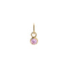 Pink Tiny Birthstone Dangling Bezel Charm 14K - Adina Eden's Jewels