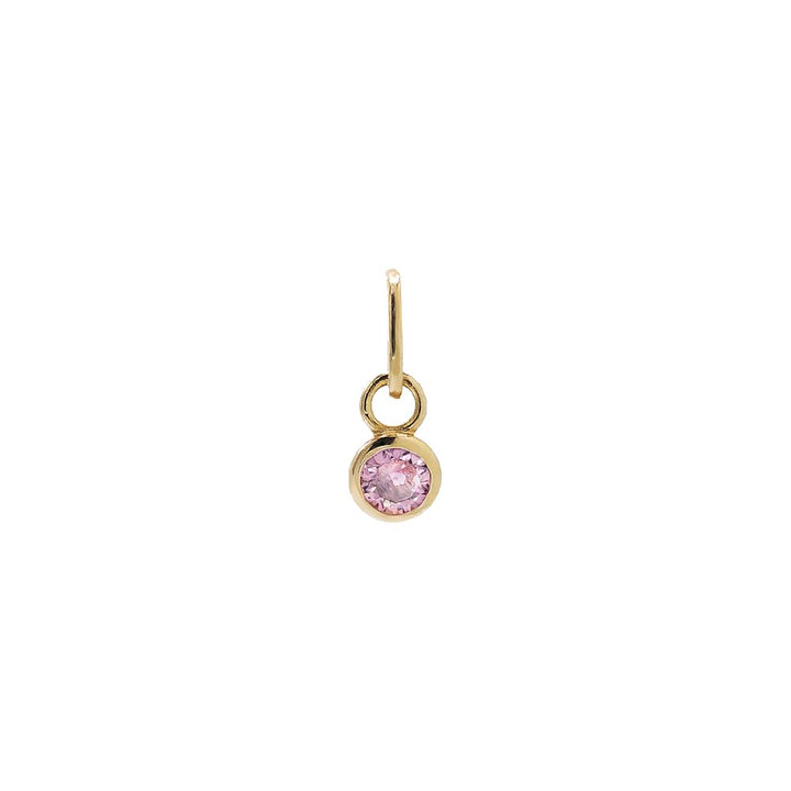 Purple Tiny Birthstone Dangling Bezel Charm 14K - Adina Eden's Jewels