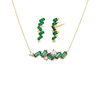 Emerald Green Emerald Green CZ Baguette Earring & Necklace Combo Set - Adina Eden's Jewels