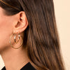  CZ Heart Open Hoop Earring - Adina Eden's Jewels