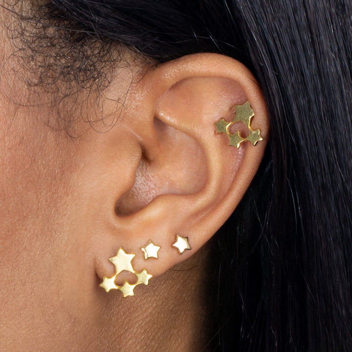  Multi Star Stud Earring Combo Set - Adina Eden's Jewels