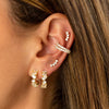  Multi Shape CZ Hoop Earring - Adina Eden's Jewels