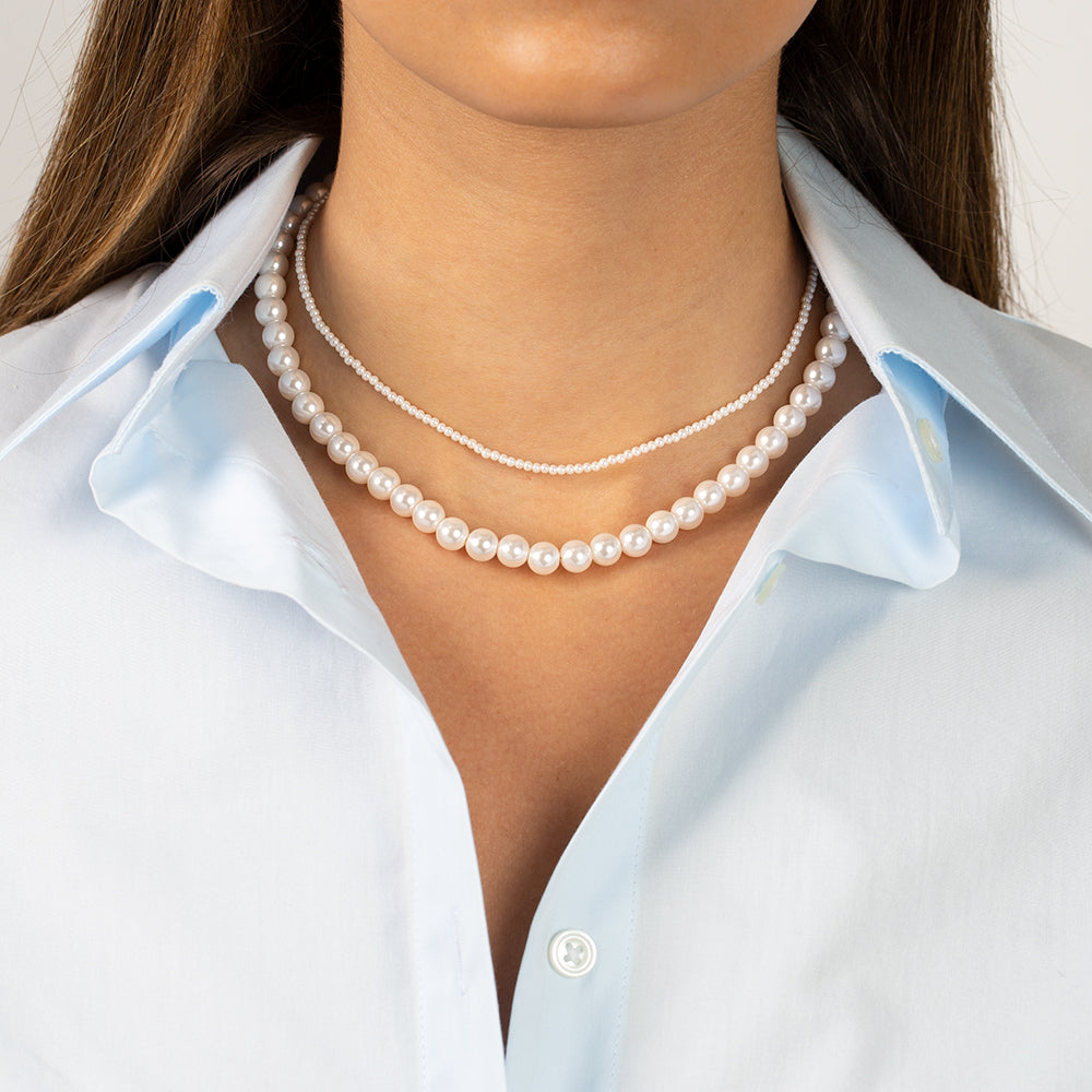 Double Strand Pearl Necklace