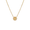 14K Gold Diamond Butterfly Ridged Coin Necklace 14K - Adina Eden's Jewels