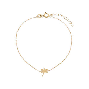 14K Gold Tiny Solid Dragonfly Bracelet 14K - Adina Eden's Jewels