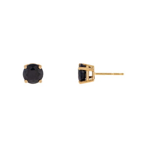 Onyx Onyx Solitaire Stud Earring 14K - Adina Eden's Jewels