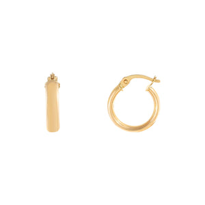 14K Gold / 10 MM Wide Hollow Hoop Earring 14K - Adina Eden's Jewels