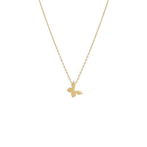 14K Gold Solid Butterfly Necklace 14K - Adina Eden's Jewels