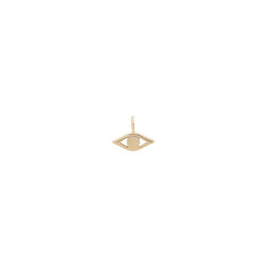 14K Gold Tiny Solid Evil Eye Charm 14K - Adina Eden's Jewels