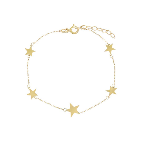 Solid Multi Star Chain Bracelet 14K | Adina Eden Jewels