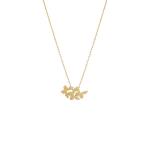 14K Gold Solid Multi Butterfly Necklace 14K - Adina Eden's Jewels