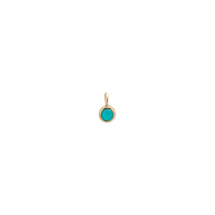 14K Turquoise Tiny Colored Solitaire Bezel Charm 14K - Adina Eden's Jewels