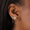  Solid Butterfly Chain Stud Earring 14K - Adina Eden's Jewels