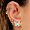  CZ Turquoise Butterfly Stud Earring - Adina Eden's Jewels