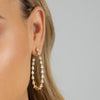  Multi Teardrop Oval Shaped Open Hoop Earring - Adina Eden's Jewels