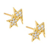 Gold CZ Star X Lightning Stud Earring - Adina Eden's Jewels