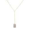 Gold Mini Pavé Dog Tag Lariat - Adina Eden's Jewels