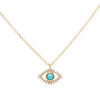 Turquoise Diamond Turquoise Open Evil Eye Necklace 14K - Adina Eden's Jewels