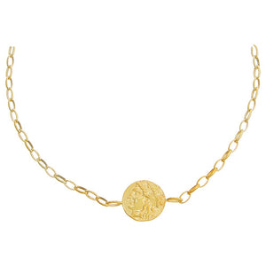 Gold Coin Chain Choker - Adina Eden's Jewels