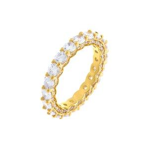 Gold / 6 Round Stone Pavé Band - Adina Eden's Jewels