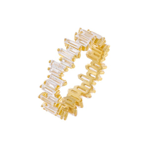 Gold / 5 Scattered Baguette Eternity Band - Adina Eden's Jewels