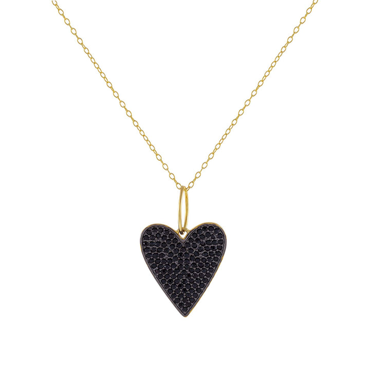 Onyx Pavé Onyx Heart Charm Necklace - Adina Eden's Jewels