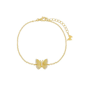 Gold Pave Ridged Butterfly Bracelet - Adina Eden's Jewels