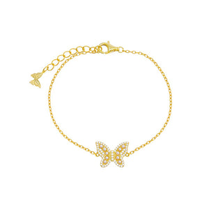 Pearl White Pearl Butterfly Bracelet - Adina Eden's Jewels