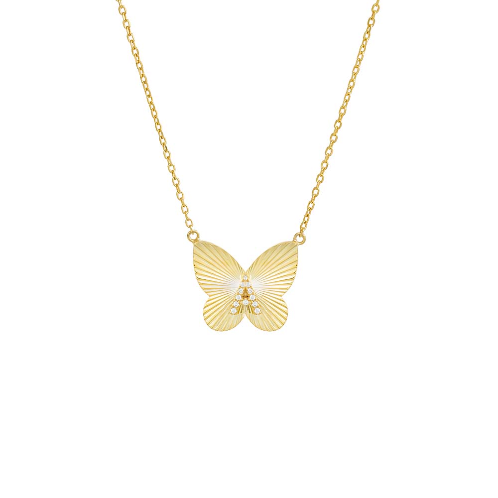Buy Initial Necklace with Butterfly Customized Name Necklace Pendants |  yourPrint