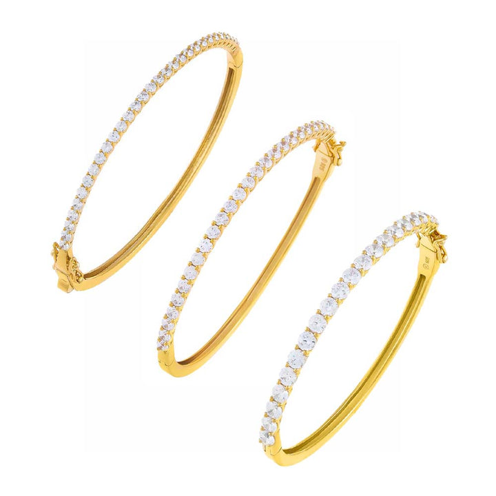 Gold The Classic Tennis Bangle Combo Set - Adina Eden's Jewels