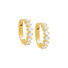  Colored Diagonal Embedded Huggie Earring - Adina Eden's Jewels