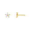 Gold CZ 5 Petal Flower Stud Earring - Adina Eden's Jewels