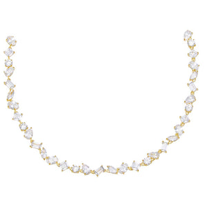 Gold CZ Multi Shape Stone Choker - Adina Eden's Jewels